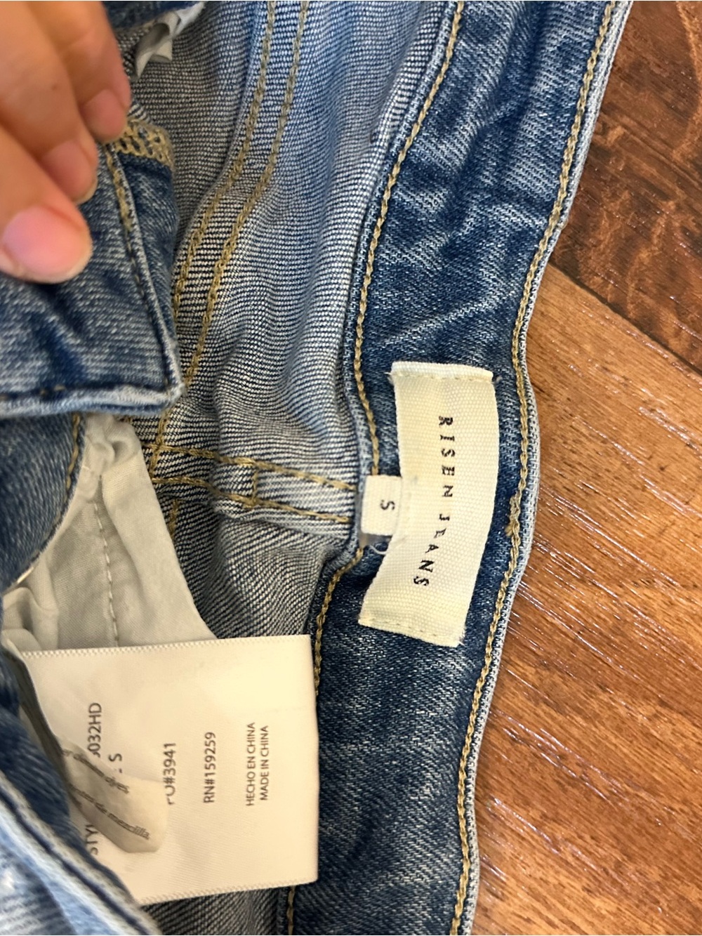 Light Blue Distressed Women's Jean Shorts - Picture 3 of 3